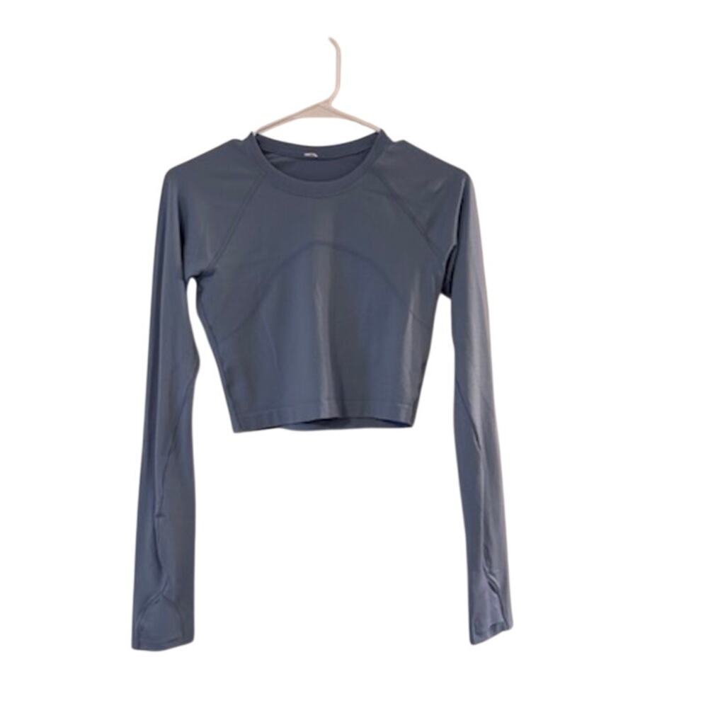 Lululemon Blue Long Sleeve Crop Top XS